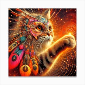 Feline Cat Creative Artwork Illustration 50 Canvas Print