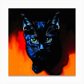 Black Cat With Green Eyes Toile