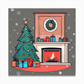 Christmas Tree And Presents 7 Canvas Print