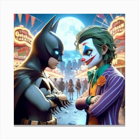 Batman And Joker Anime 2 Canvas Print