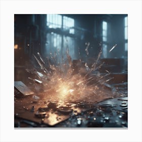Sparks In A Factory Canvas Print