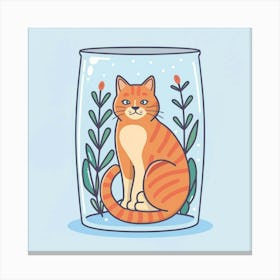 Cat In A Glass Canvas Print