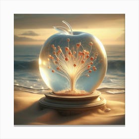 Apple Tree In A Glass Ball 1 Canvas Print