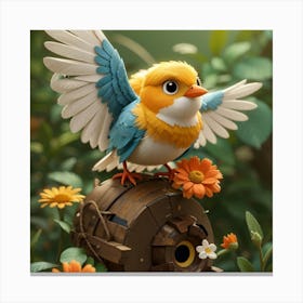 Bird On A Barrel Canvas Print