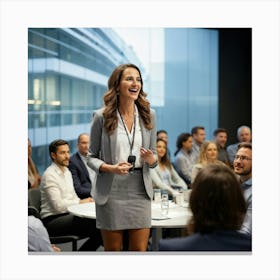 Businesswoman Giving A Presentation 3 Canvas Print