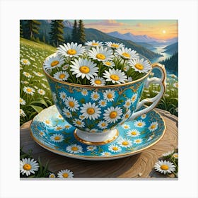 Daisy In A Cup Canvas Print