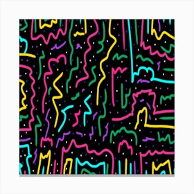 Neon Maze Abstract Canvas Print