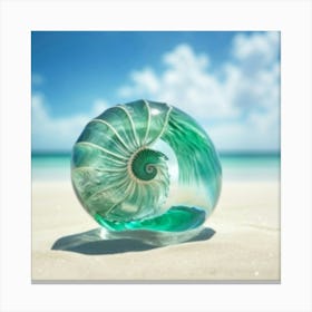 Nautilus Shell On The Beach Canvas Print