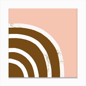 Minimal Rainbow Arch with Brown and Pink Canvas Print