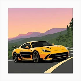 Stylish Automotive Close-Up with Racing Elements Canvas Print