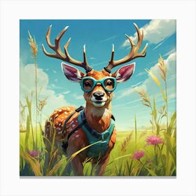 Deer In The Grass 1 Canvas Print