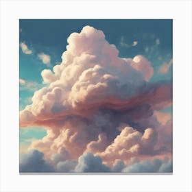 Dreamlike digital painting of clouds forming shapes or creatures, sky art Canvas Print