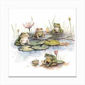Pond Frogs Canvas Print