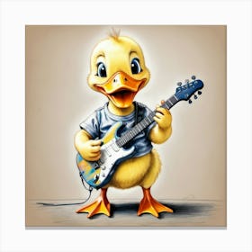 Duck With Guitar 5 Canvas Print