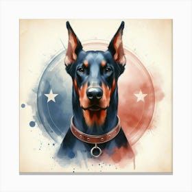 Watercolor Doberman Pinscher 4 Canvas Print