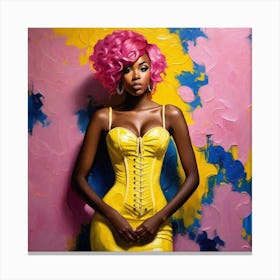 Girl With Pink Hair Canvas Print