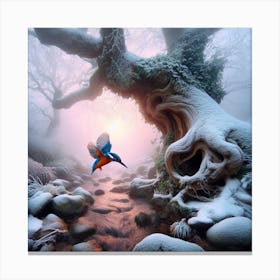 Kingfisher In The Forest 19 Canvas Print