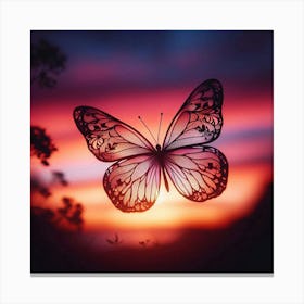 Butterfly At Sunset 5 Canvas Print