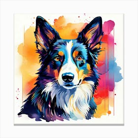 Collie Dog Painting Canvas Print