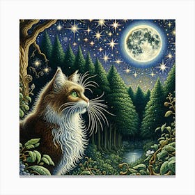 Cat In The Forest Canvas Print