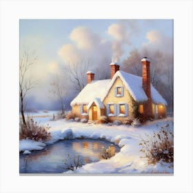 Winter Cottage 1 Canvas Print