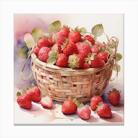 A basket of strawberries Canvas Print