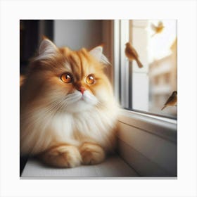 Cat Looking Out The Window Canvas Print