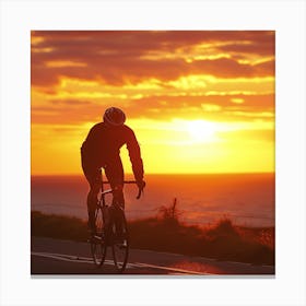 Sunset Cyclist Canvas Print