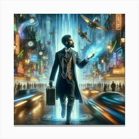 Chronos Wanderer: Glimpse into Tomorrow. Canvas Print