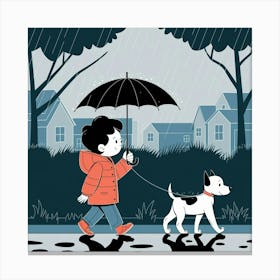 An Illustration Of A Rainy Day Scene Wit Tkwmde Xswowwa4k58abcw Ohkxtvfyq Bbfsne7eoqq Canvas Print