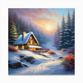 Cabin In The Woods 1 Canvas Print