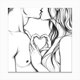 Kissing Couple Canvas Print