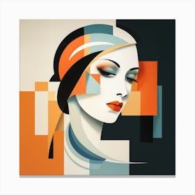 Abstract Bauhaus Finnish Woman 02 Canvas Print