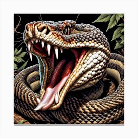 Snake With Open Mouth Canvas Print