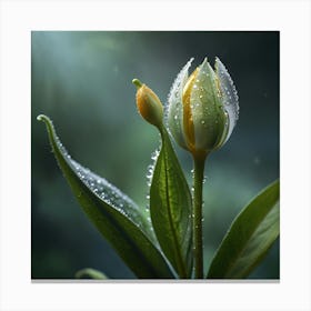 Tulip In The Rain Canvas Print