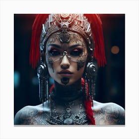 Tattooed Woman Canvas Print