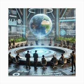 Addressing Local Concerns Futuristic Canvas Print