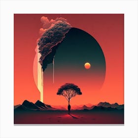 Tree In The Desert Canvas Print