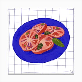 Healthy Tomato Salad Square Canvas Print