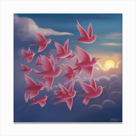 Pink Birds Canvas Print