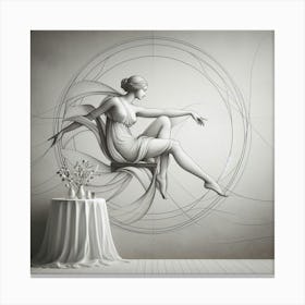 Illustration of a woman in marble art Canvas Print