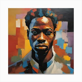 Portrait of a Young Man in Vibrant Colors Canvas Print