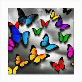 Colorful Butterflies In The Sky 13 Canvas Print