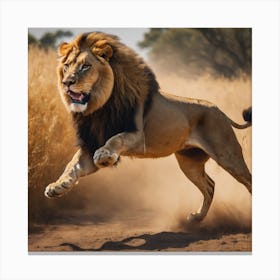 Lion Running Canvas Print