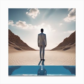 Man Standing In The Desert 26 Canvas Print