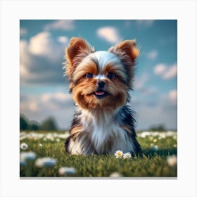 Stock Photo Of An Extremely Cute White Little Fl Canvas Print
