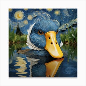 Duck With Starry Sky Canvas Print