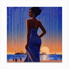 Woman On The Beach 1 Canvas Print