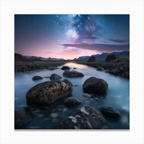 Milky Over A River Canvas Print