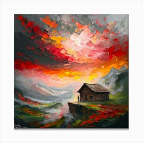 Sunset In The Mountains Canvas Print